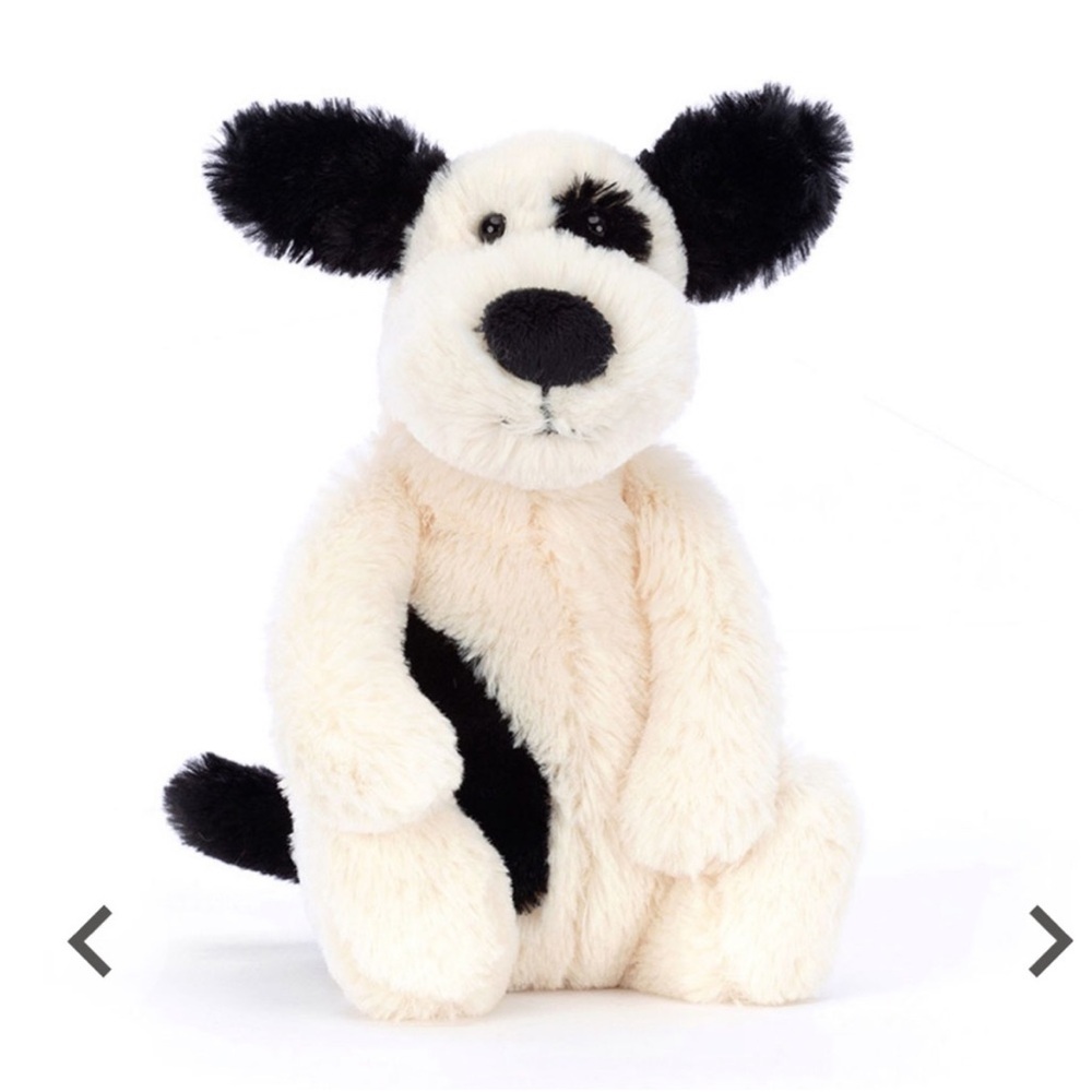 Jellycat Bashful Black & Cream Puppy